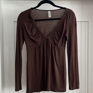 Lush brown v neck tunic
